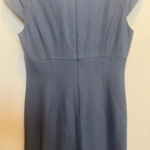 Mignon Blue Sheath Sleeveless Midi Dress - Picture 4 of 9